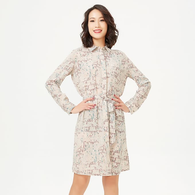 Lichte print shirt-jurk