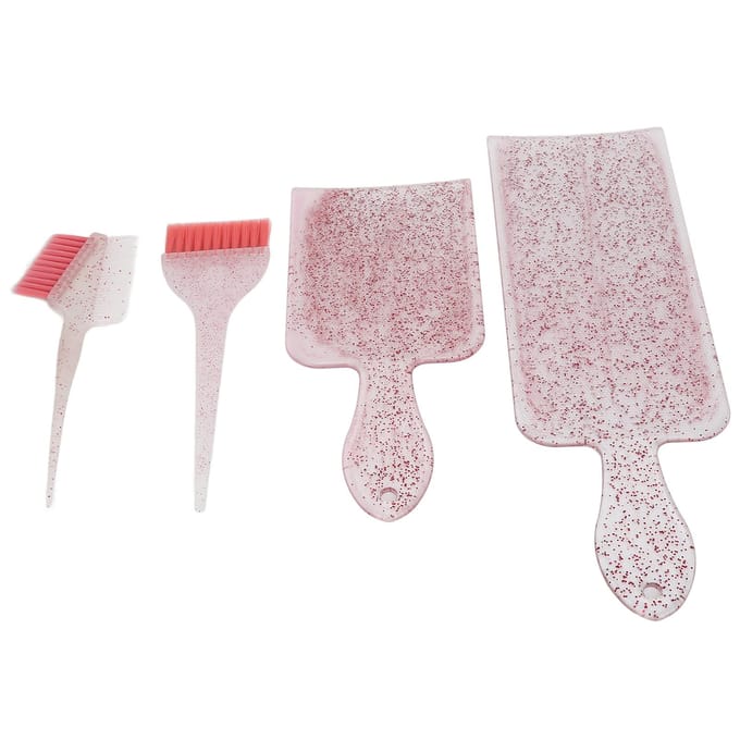 4 stuks Haarverfplank Kit Highlighting Tinting Bleaching Haarverf Borstel Plank Kit voor Schoonheid roze