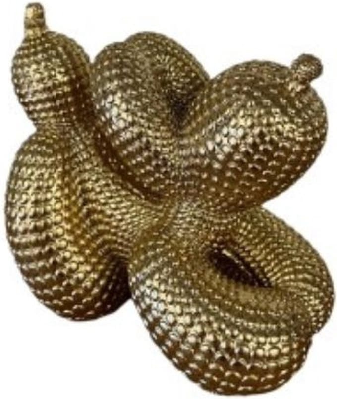 Ballonhond 12 cm buigend goud - yoga