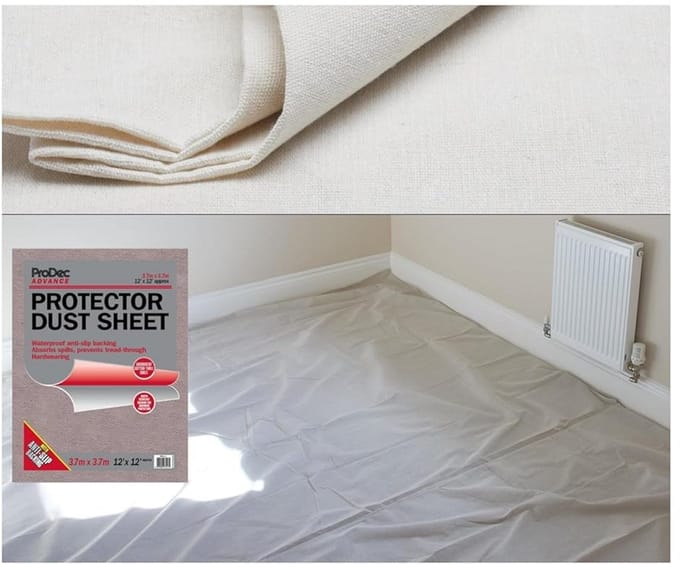 Waterdichte Katoenen Stofdoek 12ft x 12ft - Absorberend en Antislip voor Schilderen