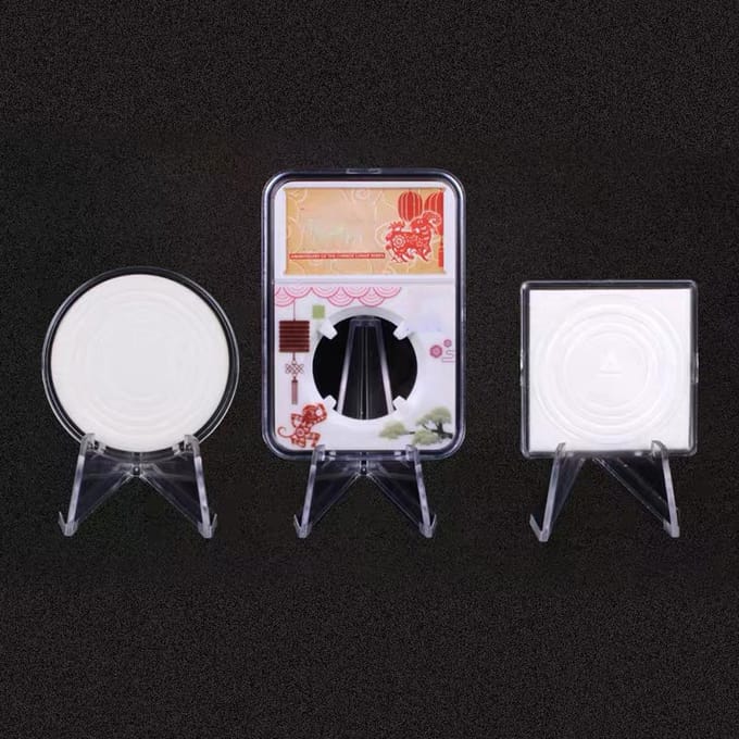 12 STUKS Mini Acryl Displaystandaards Transparante Munt Display Ezel voor Thuis Winkel Tentoonstellingen wit