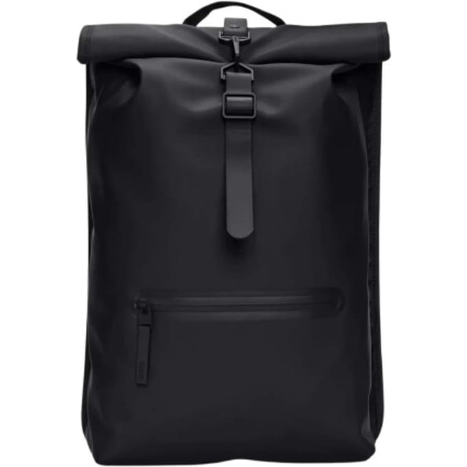 Rains Rolltop W3 Unisex Rugzak - Zwart