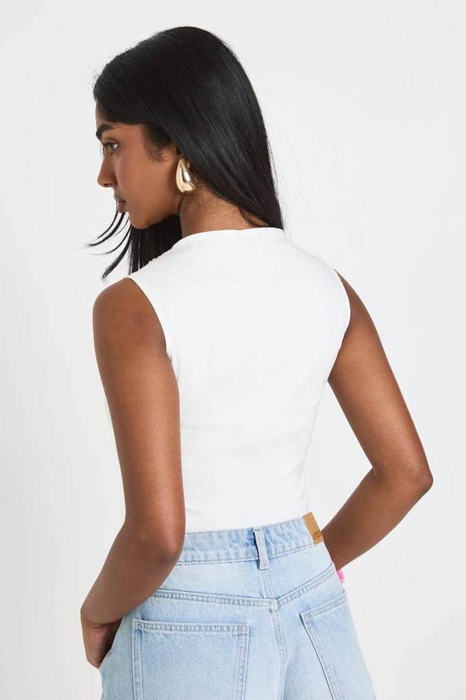 boohoo Dames Bengaline Corset Met Diepe V-hals | Ivoor | Maat: 38