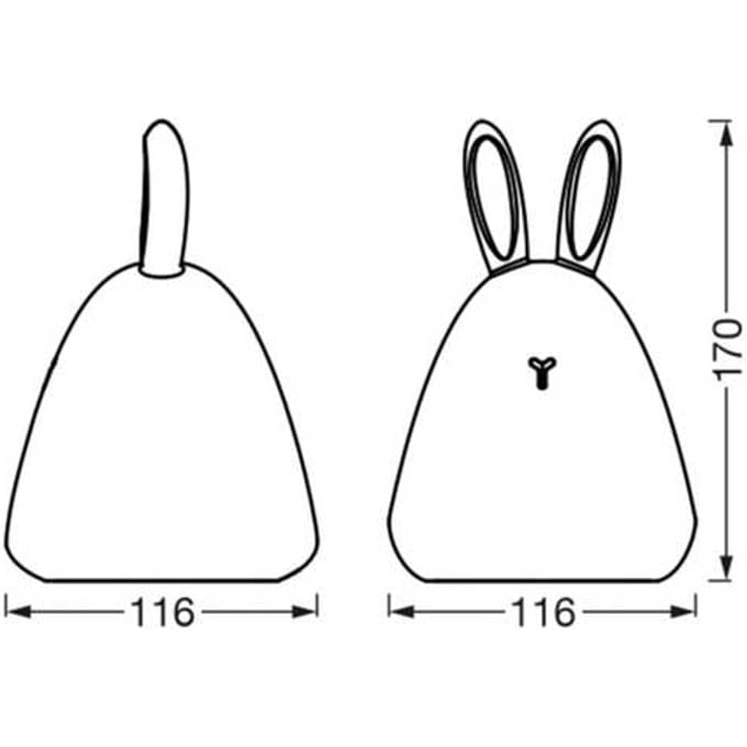 OSRAM HOMELIGHTING Nightlux Touch Rabbit USB 4099854536656 LED-nachtlamp