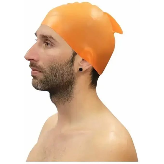Set van 10 Softee siliconen zwemdoppen met vin Naranja SENIOR