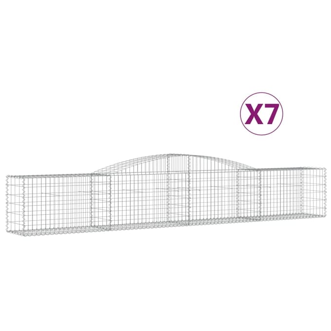 vidaXL - Schanskorven - 7 - st - gewelfd - 400x50x60/80 - cm - gegalvaniseerd - ijzer