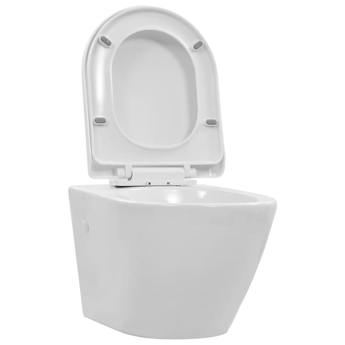 vidaXL - Hangend - toilet - randloos - keramiek - wit