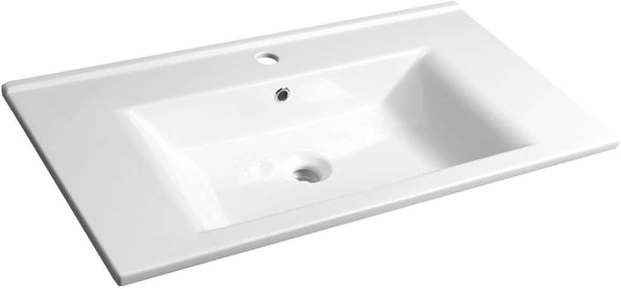Aqualine Zuno 85 Keramische meubelwastafel 85x45cm, wit