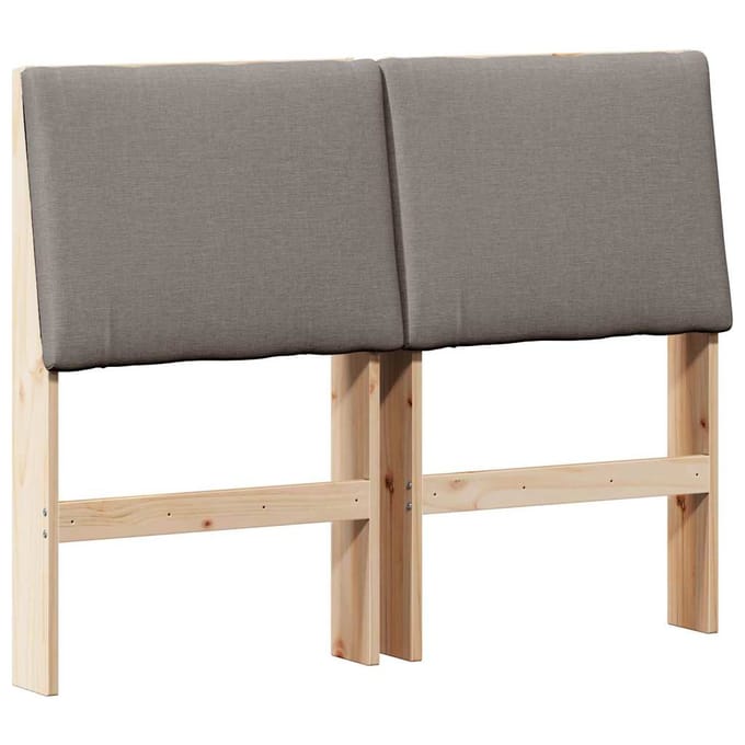 vidaXL Gestoffeerd hoofdbord Taupe 120 cm Massief grenenhout