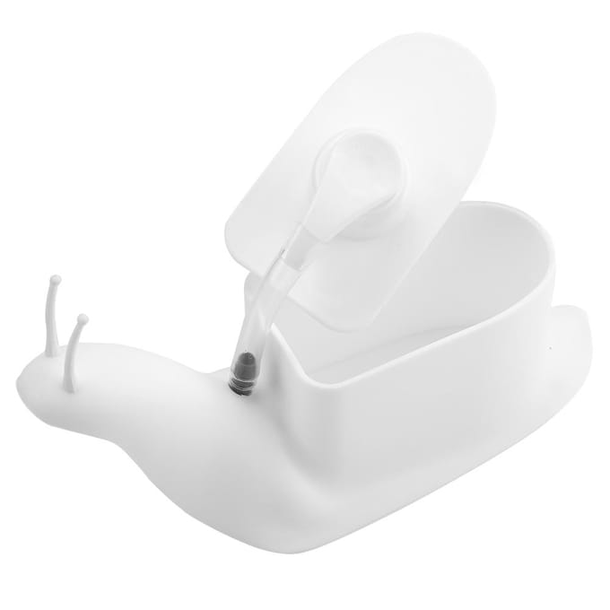 Slakvorm Drukstijl Zeep Vloeistoffles Handlotion Dispenser Badkameraccessoires (Wit) wit