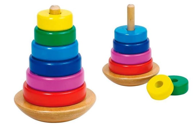 STAPELTOREN H12cm, 8-delig, in hout, 2+