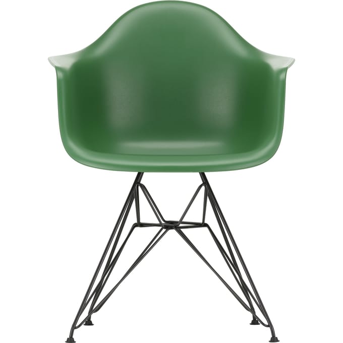 Vitra DAR Eames Plastic Armchair - smaragd RE - zwart