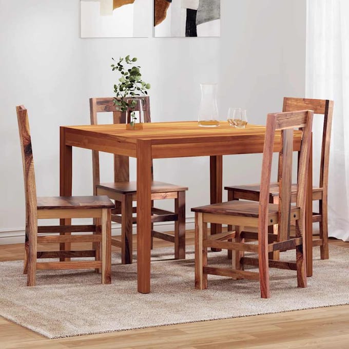 vidaXL - Eetkamerstoelen - 4 - st - massief - hout