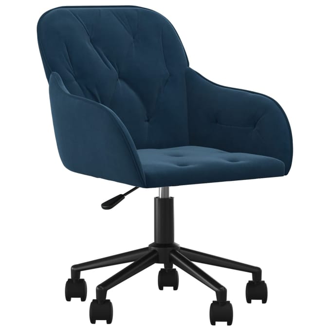 vidaXL - Eetkamerstoelen - draaibaar - 2 - st - fluweel - blauw