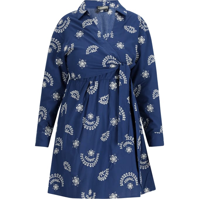 Dreimaster Jurk Dames marine wol wit
