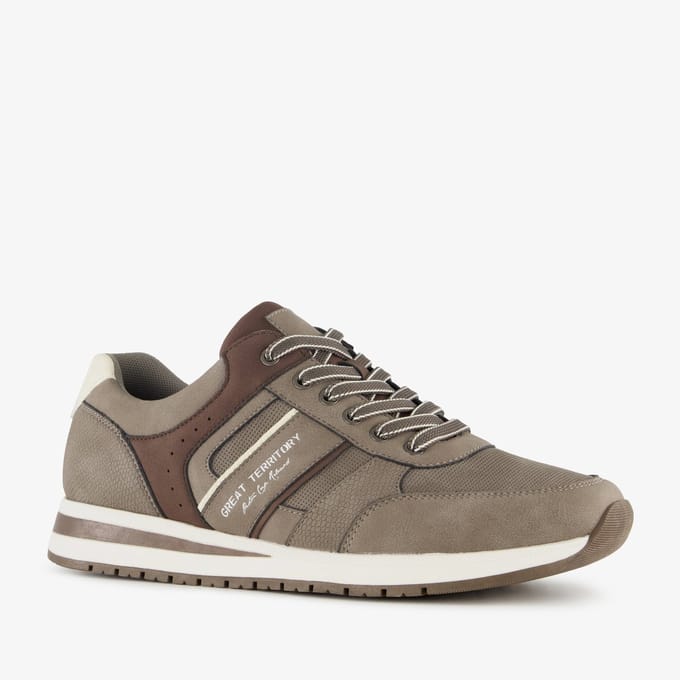 Blue Box heren sneakers beige bruin - Maat 44 - Uitneembare zool
