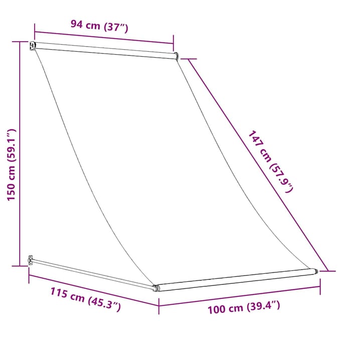 vidaXL - Luifel - uittrekbaar - 100x150 - cm - antraciet