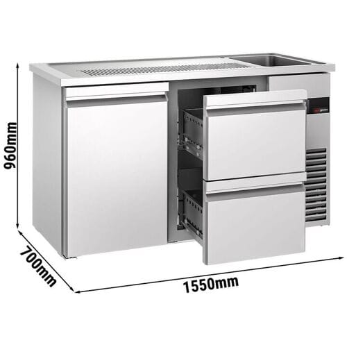 GGM Gastro Biertheke PREMIUM - 1550x700mm - 1 Tür & 2 Schubladen