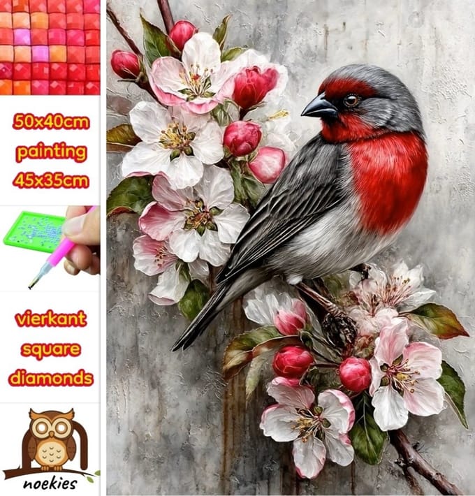 50x40cm Diamond Painting vogel (vierkant) nr24