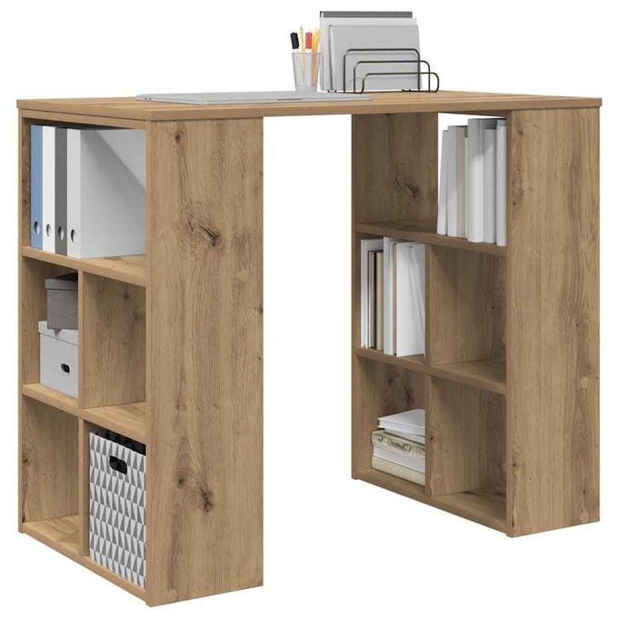 vidaXL - Bureau - Artisan - Eiken - Bewerkt - hout - 90 - x - 50 - x - 75 - cm