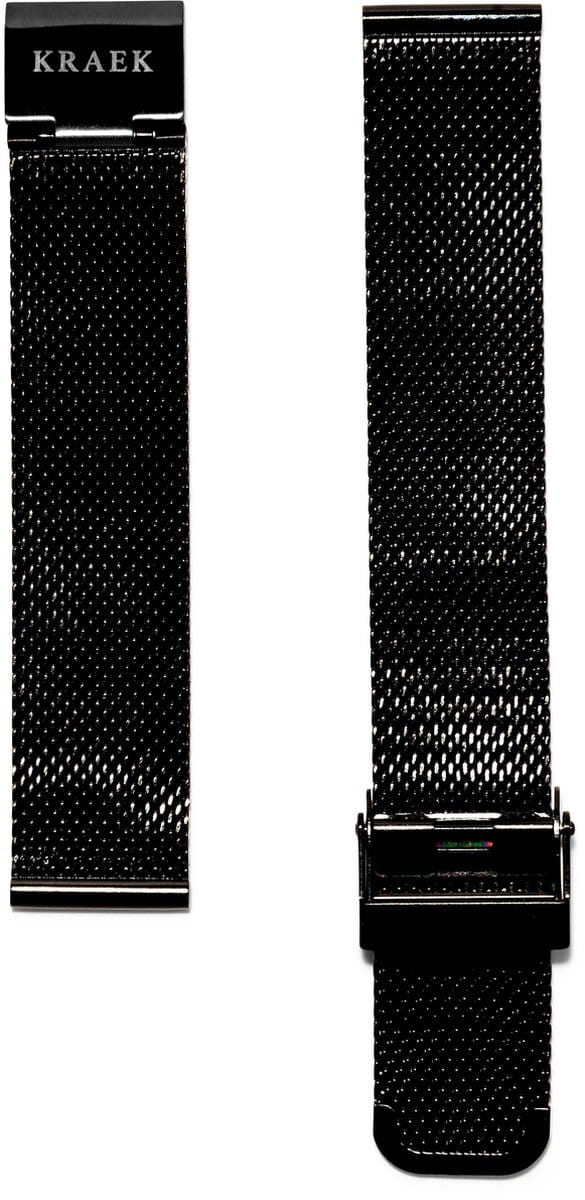 KRAEK Zwart Mesh - horlogebandje met quick release - 18 mm bandje - Easy click