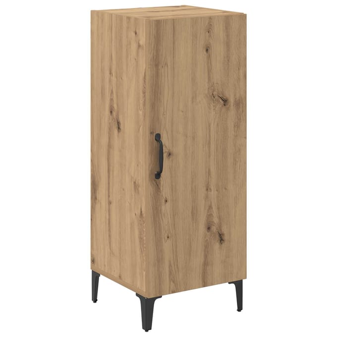 vidaXL - Dressoir - Artisan - Eiken - 34,5 - x - 34 - x - 90 - cm - Bewerkt - hout