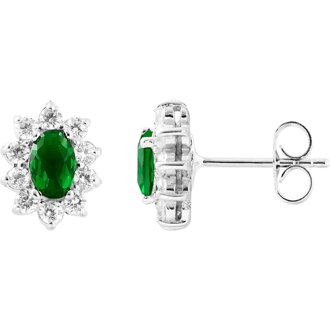 Oorbellen "Emerald" zilveren sieraden 925 - Kate