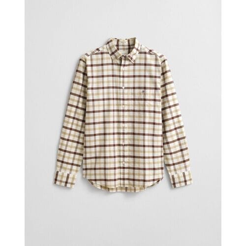 Gant Overhemd Oxford Check Button-Down Mahogany Brown / male