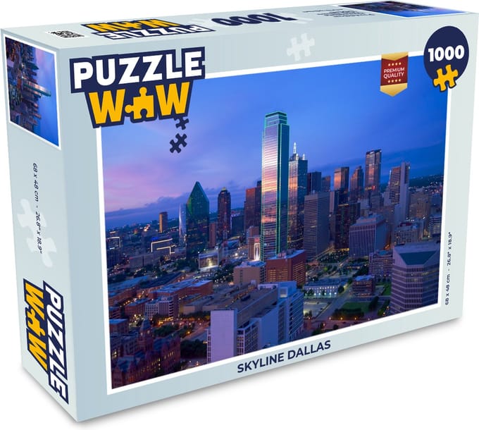 Puzzel Skyline Dallas - Legpuzzel - Puzzel 1000 stukjes volwassenen