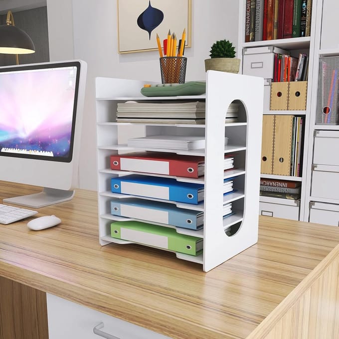 7-Tiers Papier Organizer voor Bureau - Professionele Document Houder voor Kantoor en Thuis