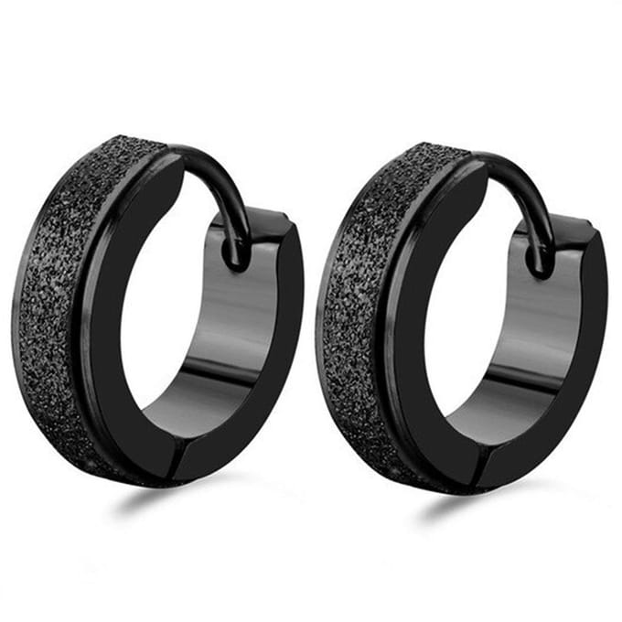 Victorious Dames Oorbellen – Glitter Rand - Zwart