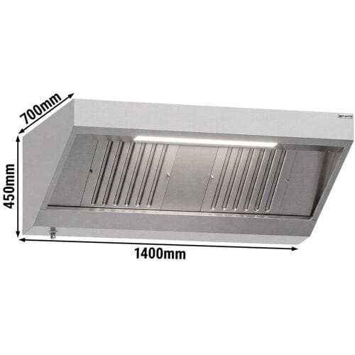 GGM Gastro Wandhaube - 1400mm - mit Filter & Lampe