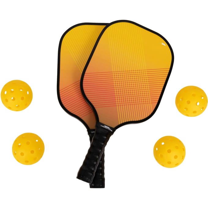 Trespass Morty Pickleball Peddel en Ballen Set (Oranje/zwart)