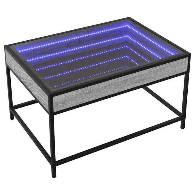 vidaXL - Salontafel - met - Infinity - LED - 70x50x41 - cm - grijs - sonoma - eikenkleur
