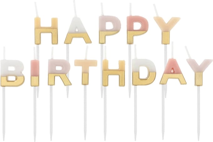 Folat - Kaarsenset 'Happy Birthday' pale pastel