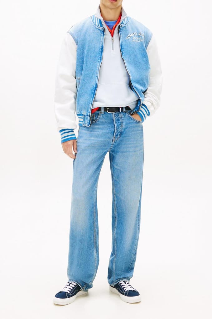 Tommy Hilfiger Denim Bomber Jacket Denim Light Größe: S | Jeansjacken Outlet | Herren | Blau