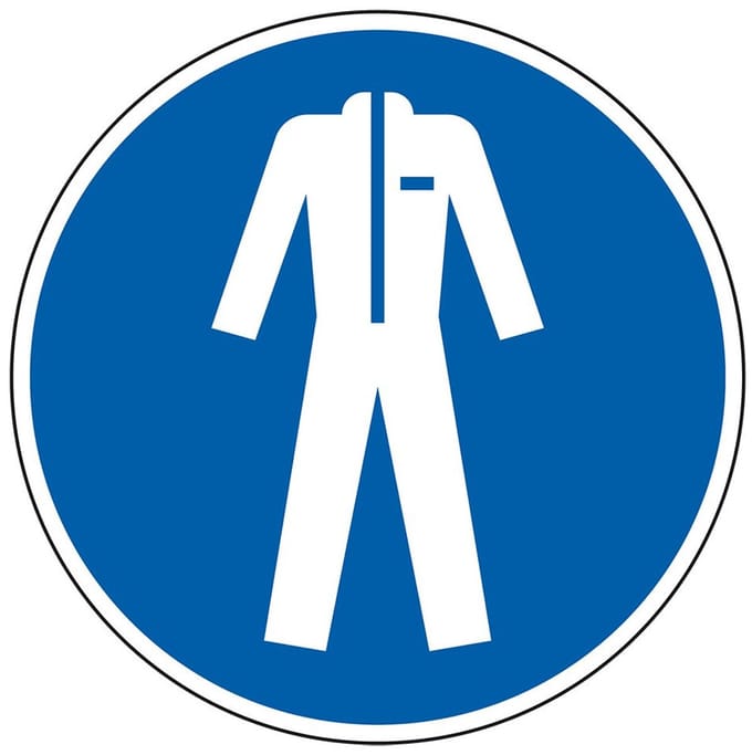 Beschermende kleding verplicht bord - kunststof - M010 400 mm