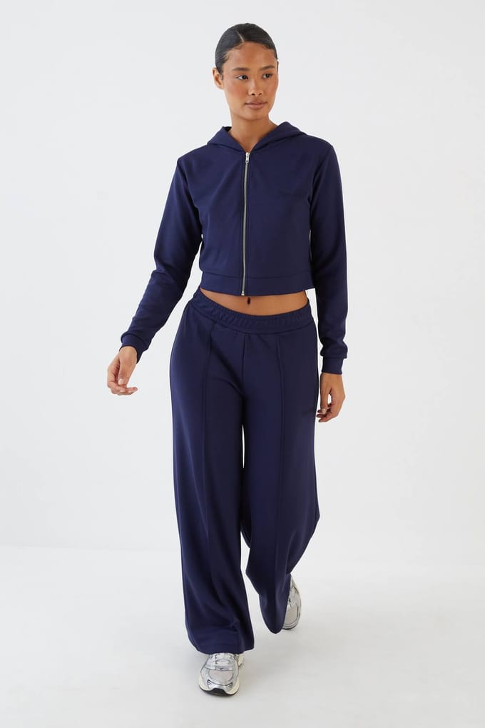Dames Dsgn Studio Superzachte Wijde Pijpenbroek | Marineblauw | Maat: Medium