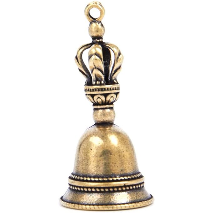 Messing Handwerk spuitgieten Druppel Windbel Tibetaanse Bronzen Bel Creatief beige