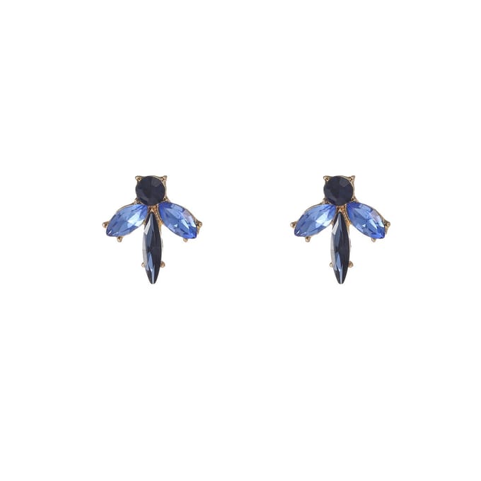 Go Dutch Label Oorknoppen Stone Stud Goud Blauw