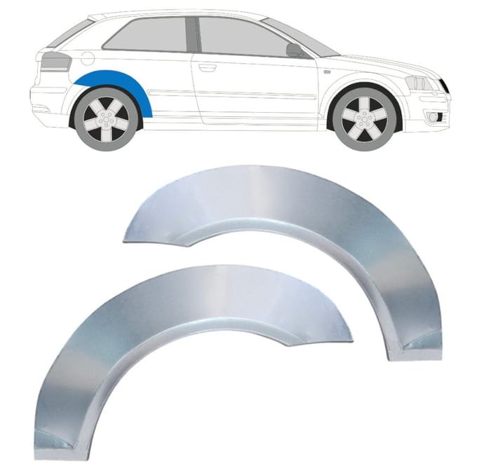 Reparatiepaneel achterspatbord voor Audi A3 8P 2003-2012 / Links + Rechts / Set