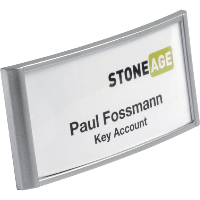Badge Durable 8540 classic met magneet 30x65mm zilvergrijs