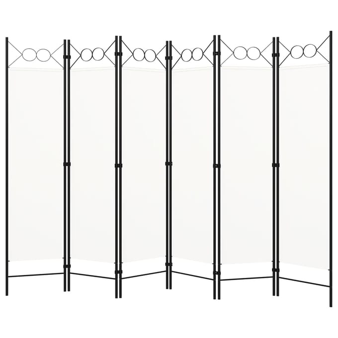 vidaXL - Kamerscherm - met - 6 - panelen - 240x180 - cm - wit