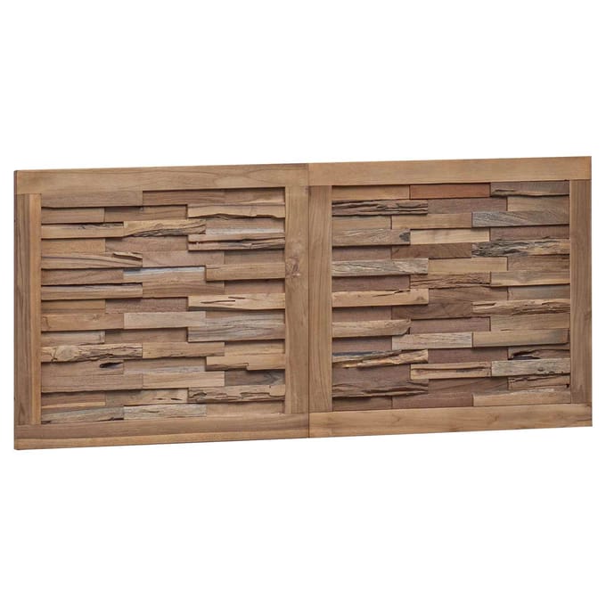vidaXL - Bed - Hoofdbord - Naturel - Massief - Teakhout