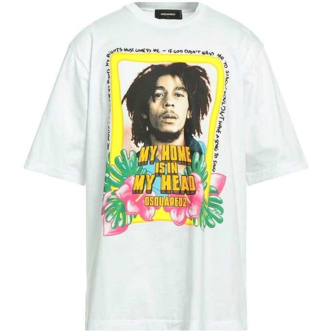 DSquared2 Unisex Volwassen Mijn Thuis Is In Mijn Hoofd Bob Marley T-Shirt (Wit)