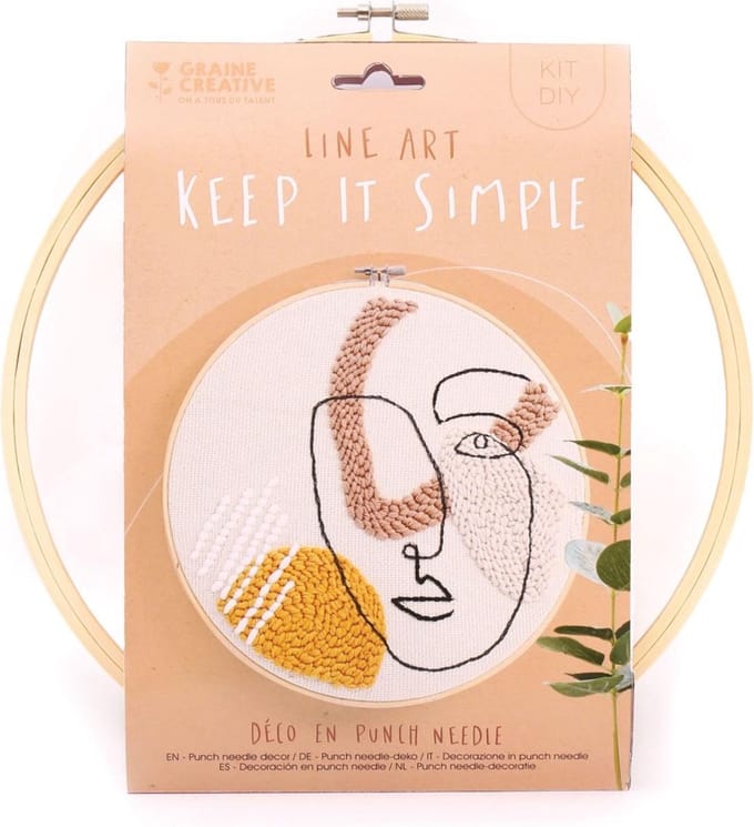 Graine Creative punch needle set line art 25 cm decoratie creatief.