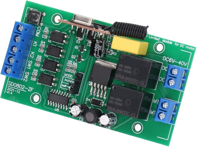 Motor Afstandsbediening - Draadloze Module - Rolluiken Besturen - CW CCW Functionaliteit - 11 x 7 x 4 cm
