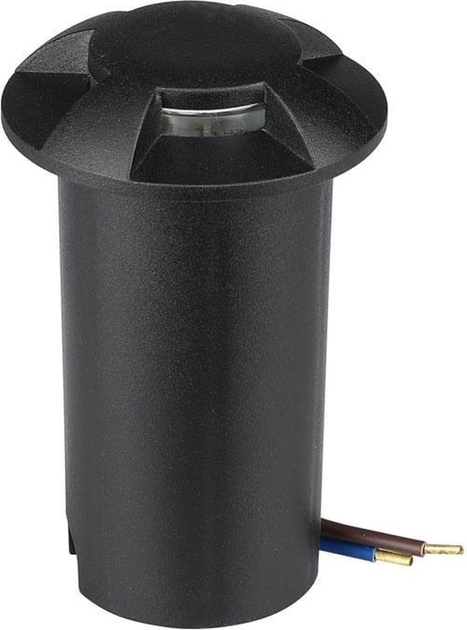 LED grondspot - tuinpad 4 kanten - 42mm - warm wit - 3W - Zwart