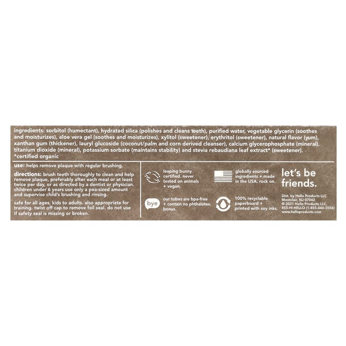 Bonjour, les enfants, dentifrice sans fluor, pastèque fraîche, 4,2 oz (119 g) red
