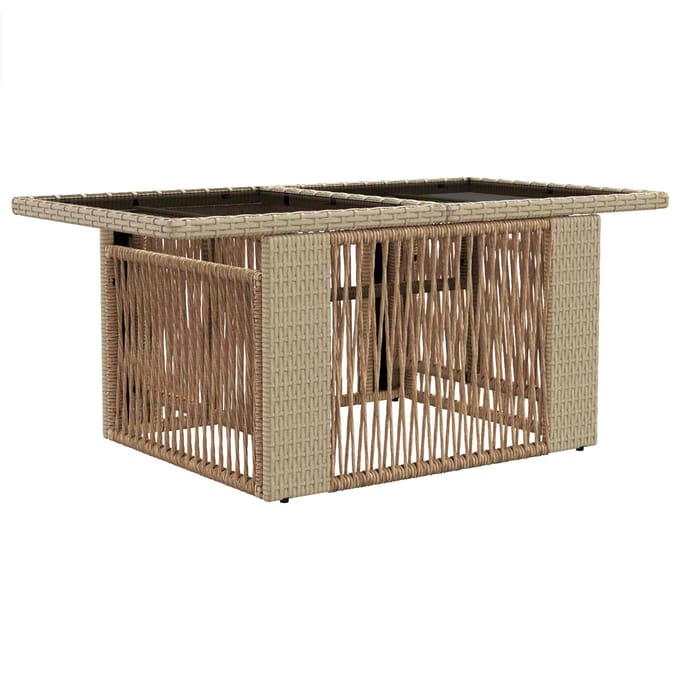 vidaXL Tuinstafel met opklapbare functie Beige 100 x 55 x 37 cm